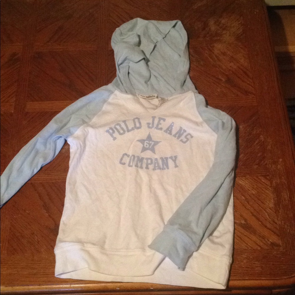 3/4 sleeve hooded polo jeans shirt by Ralph Lauren